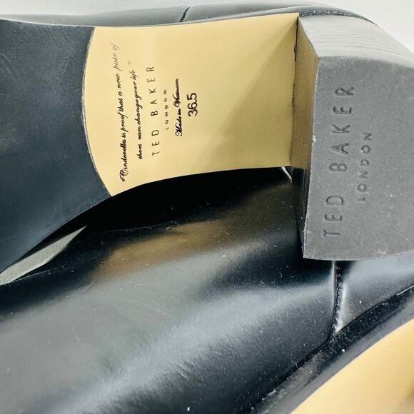 Ted Baker Vaully Leather Ankle Booties Almond Toe Boots in Black Size 36.5 NEW - Picture 12 of 12